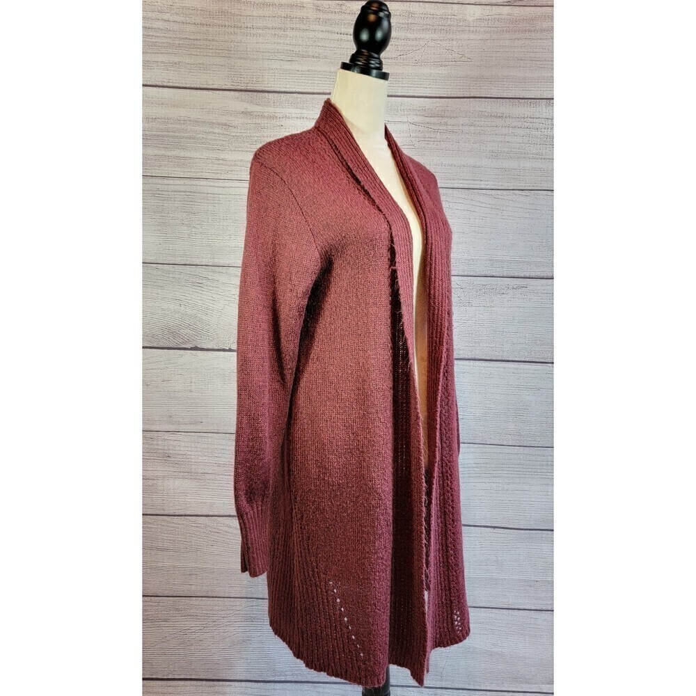 Charlotte Russe Knit LS Cardigan Sweater Burgundy Lg - Picture 4 of 8
